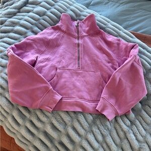 lululemon athletica Dahlia Mauve Half-Zip cropped Scuba hoodie